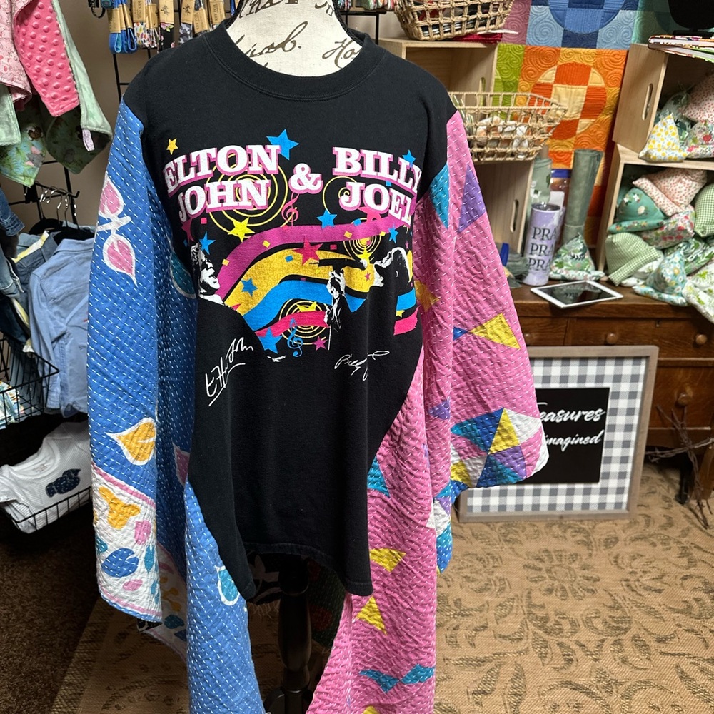 AH-Mazing Elton John & Billy Joel Upcycled Band Tee